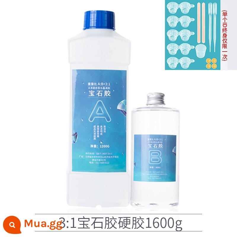 Epoxy tự làm keo pha lê handmade sông bàn chất liệu nhựa epoxy keo trong suốt cao mẫu nhanh khô keo AB - Keo đá quý 3:1, keo cứng 1.6kg (Ưu tiên thu mua)