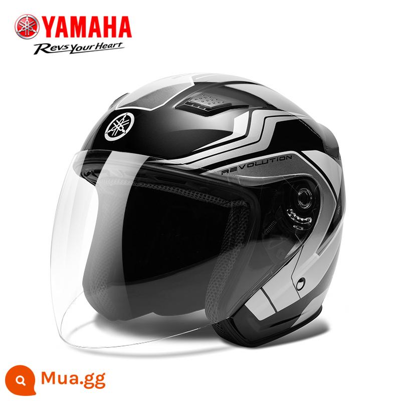 YAMAHA Mũ bảo hiểm an toàn cho xe máy điện Yamaha Mũ bảo hiểm an toàn cho nam và nữ bốn mùa được chứng nhận 3C Mũ bảo hiểm nửa mùa thu đông - Bạch Kiếm (phiên bản tôn kính)