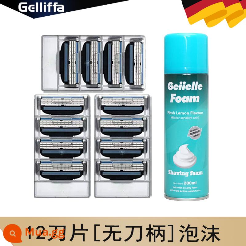 Geely tốc độ gió 3 đa năng Sharp ba lớp lưỡi dao cạo thủ công dao cạo đầu cạo râu kệ để dao - [Không có giá đỡ dao] 12 lưỡi + xốp