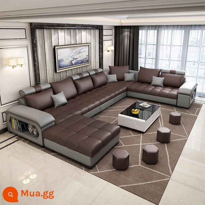 Sofa vải đơn giản hiện đại căn hộ lớn nhỏ phòng khách Bắc Âu công nghệ cao su Sofa vải 2023 kết hợp mới - Phong cách cà phê nhẹ (vải công nghệ nano)