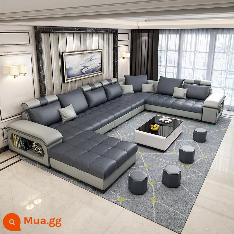 Sofa vải đơn giản hiện đại căn hộ lớn nhỏ phòng khách Bắc Âu công nghệ cao su Sofa vải 2023 kết hợp mới - Model màu xám (vải công nghệ nano)