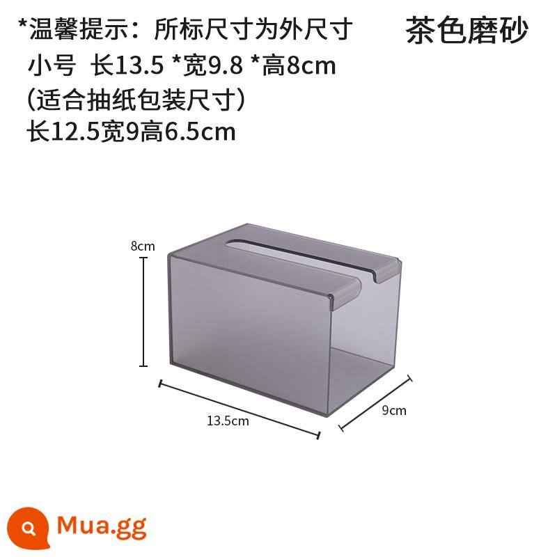 hộp khăn giấy không đục lỗ treo tường giấy vệ sinh có thể chiết xuất khăn mặt giấy mềm hộp khăn giấy nhà bếp phòng thay đồ nhà vệ sinh đơn giản và sáng tạo - Kích thước nhỏ màu nâu mờ có thể chứa 100 miếng dán không dấu Thông số kỹ thuật giấy vệ sinh có thể tháo rời: 120 * 180