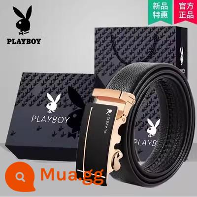 Playboy Thắt Lưng Nam Da Thật Chính Hãng Da Khóa Tự Động Đa Năng Dây Mới Cao Cấp Hộp Quà Tặng Da Bò Hợp Thời Trang Quần Dây - Hộp quà chữ thập vàng Playboy, da bò 2 lớp