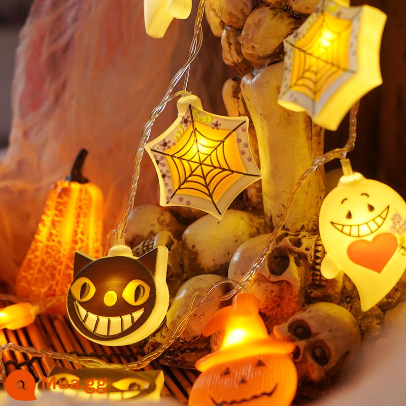 Halloween bí ngô đèn lồng đồ chơi bộ xương dây đèn nhỏ trang trí thanh trung tâm mua sắm sự kiện bố trí cảnh đạo cụ và đồ trang trí - Mô hình pin hỗn hợp đúc thổi 1,5 mét 10 đèn