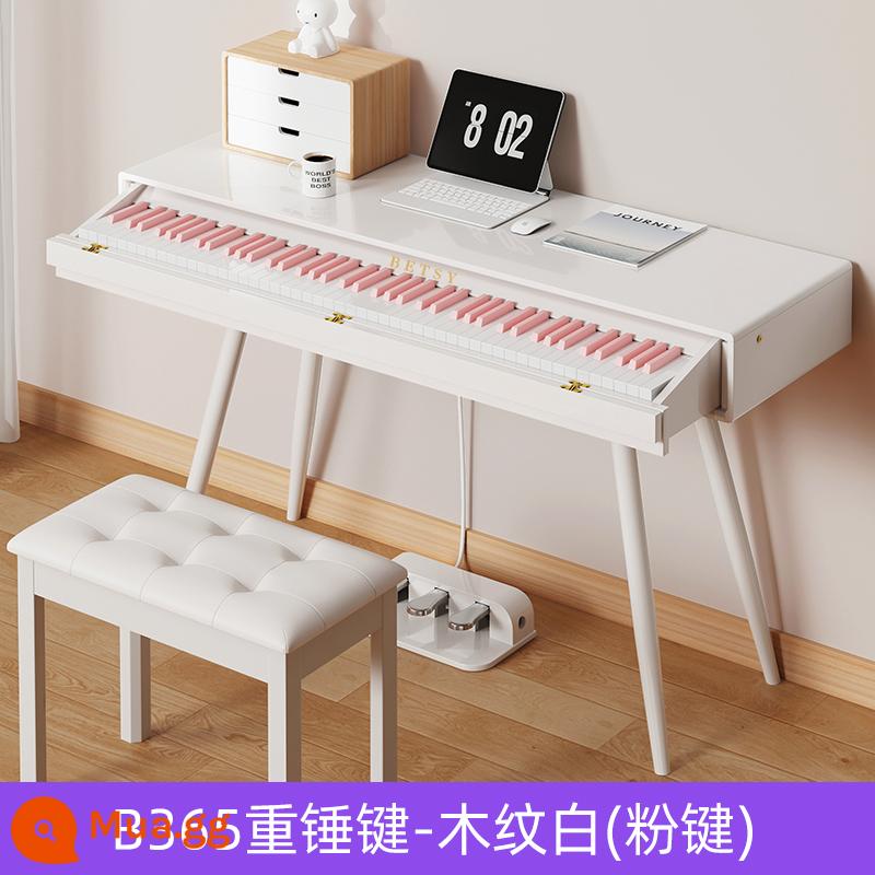 Hong Kong betsy Becky B365 đàn piano điện tử búa nặng 88 phím dành cho người mới bắt đầu để bàn đàn piano điện tử - Phím búa nặng B365 vân gỗ trắng (phím hồng)