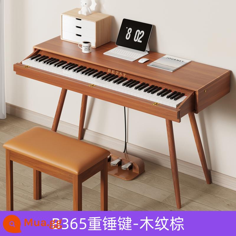 Hong Kong betsy Becky B365 đàn piano điện tử búa nặng 88 phím dành cho người mới bắt đầu để bàn đàn piano điện tử - B365 búa gõ nặng có vân gỗ màu nâu