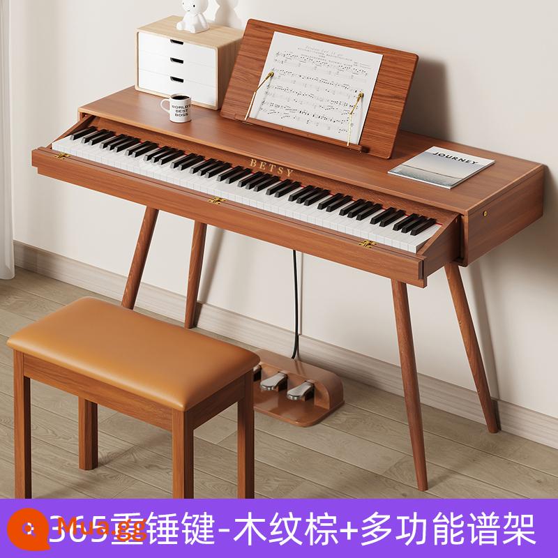 Hong Kong betsy Becky B365 đàn piano điện tử búa nặng 88 phím dành cho người mới bắt đầu để bàn đàn piano điện tử - Phím B365 Heavy Hammer - Màu Nâu Vân Gỗ + Chân Nhạc Đa Năng