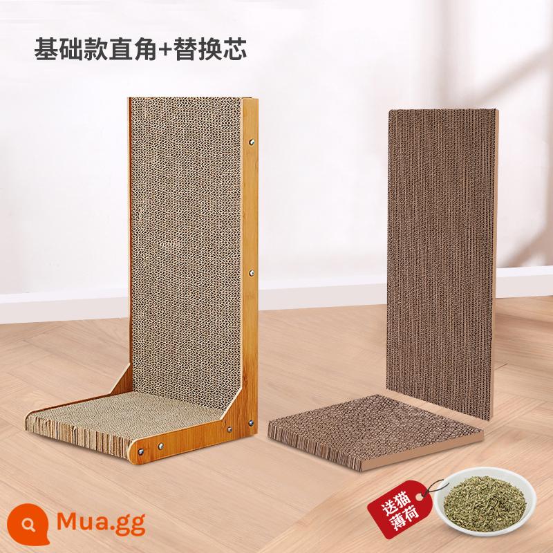 Cat Grabbing Tấm L -type đứng -Up Wear -Resistant Dandruff Three -Sdimensional Grabbing Lớn Paper Cat Claw Board Board Cat Products - Mô hình cơ bản lớn hình chữ L + lõi thay thế + bạc hà mèo miễn phí.