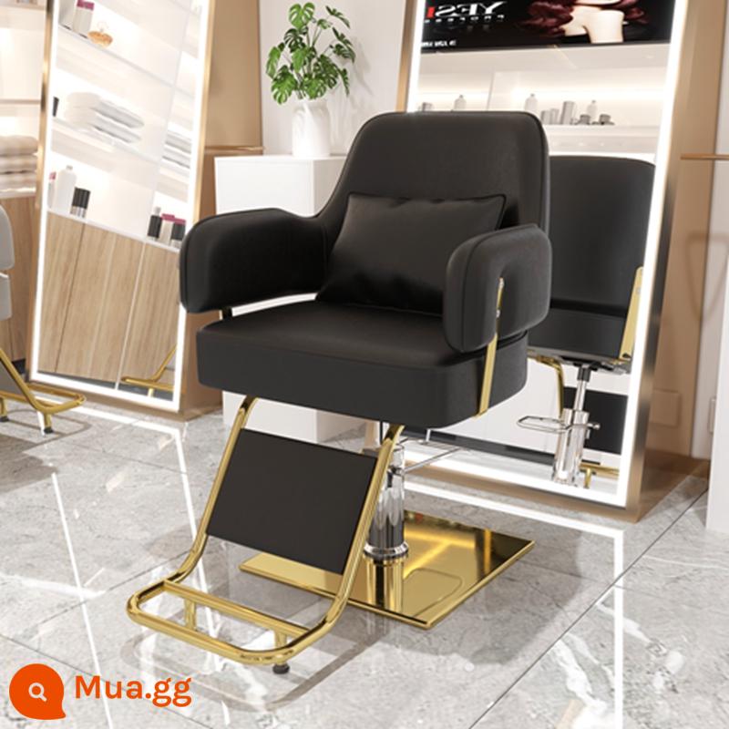 3AM Lưới Đỏ Tóc Salon Ghế Hiệu Cắt Tóc Salon Làm Đẹp Đặc Biệt Cao Cấp Cắt Tóc Phân Nâng Xoay Dày - Đĩa vuông inox vàng đen cao cấp có bàn đạp lớn, dày dặn, xuất khẩu chất lượng cao cấp