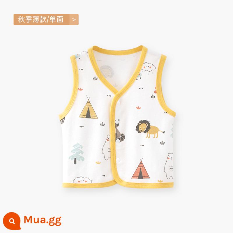 Áo vest cho bé mẫu xuân thu đông mặc áo vest trẻ em sơ sinh kẹp ngựa bé trai và bé gái áo vest mùa đông - [Một lớp đầu thu] Sư tử rừng