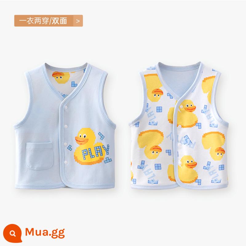 Áo vest cho bé mẫu xuân thu đông mặc áo vest trẻ em sơ sinh kẹp ngựa bé trai và bé gái áo vest mùa đông - [Đảo ngược] Vịt vuông