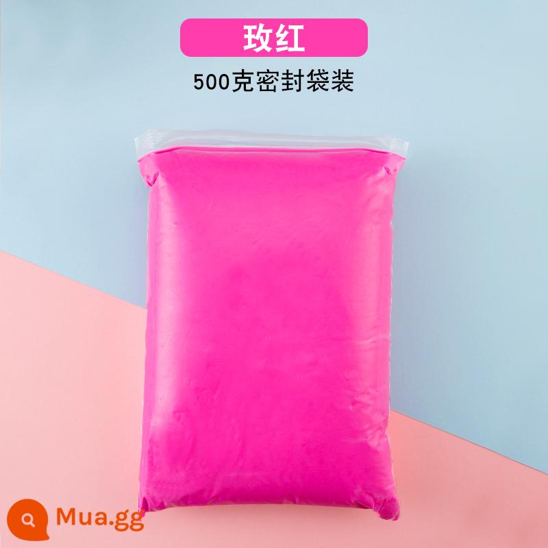 Đất siêu nhẹ 500g màu bùn túi lớn tự làm gương handmade không gian bùn plasticine đất sét nhẹ gói lớn 500g - Hoa hồng đỏ 500g