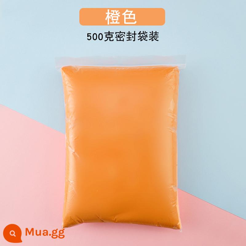 Đất siêu nhẹ 500g màu bùn túi lớn tự làm gương handmade không gian bùn plasticine đất sét nhẹ gói lớn 500g - Cam 500g