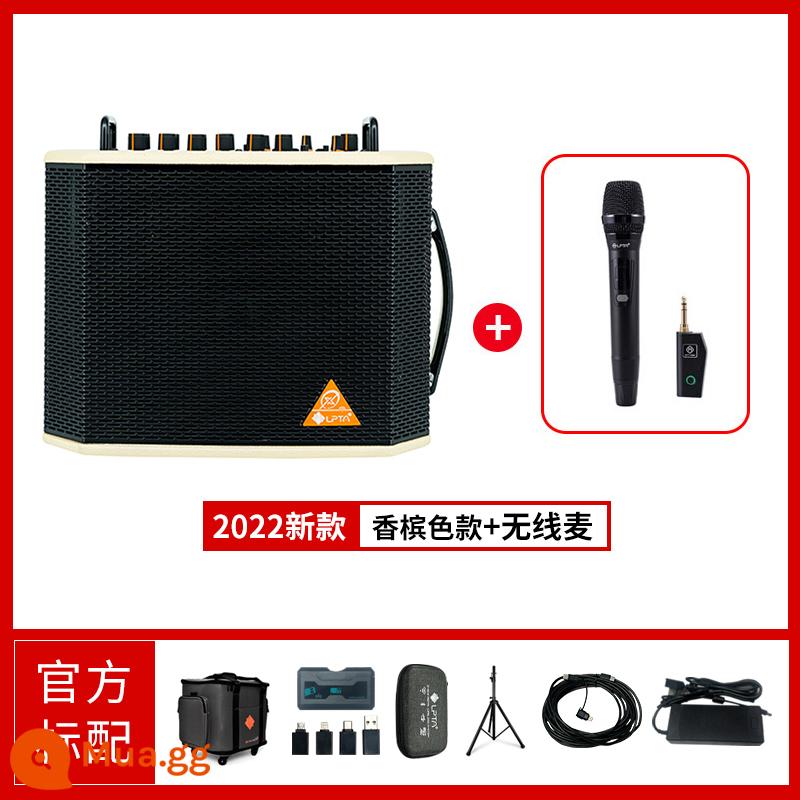 Khối Rubik Magic 3 Magic 3 Loa PlusX Hộp Điện Đàn Guitar Gỗ Ngoài Trời Sạc Guitar Chơi Và Hát Âm Thanh Karaoke Di Động - Phiên bản plusX sâm panh nhẹ 2022 + một micro gốc