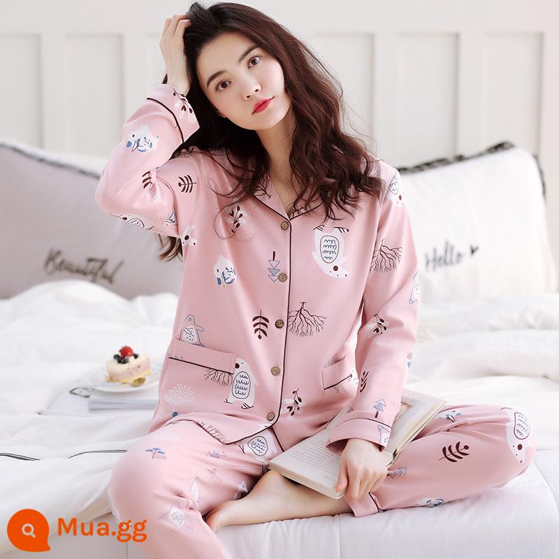 Bộ Đồ Ngủ Nữ Thu Đông Cotton Nguyên Chất Dài Tay Xuân Thu Cotton Mùa Thu Đông Cổ Tim Mùa Hè 2023 Quần Áo Ở Nhà Mới Phù Hợp Với mùa Đông - Mẫu ảnh chính D56620