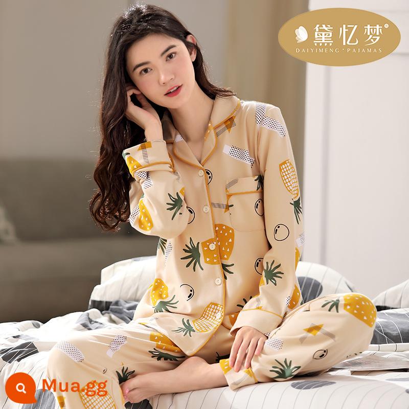 Bộ Đồ Ngủ Nữ Thu Đông Cotton Nguyên Chất Dài Tay Xuân Thu Cotton Mùa Thu Đông Cổ Tim Mùa Hè 2023 Quần Áo Ở Nhà Mới Phù Hợp Với mùa Đông - S0215