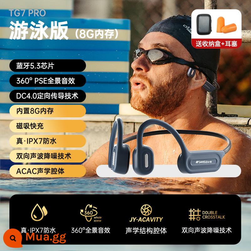 Tai nghe Bluetooth dẫn truyền xương thật Shanshui không dây thể thao chạy bộ cảm biến xương tai đặc biệt mẫu mới 2022 có bộ nhớ - Phiên bản bơi lội [bộ nhớ 8G + Bluetooth V5.3] + chống nước IPX7 + kết nối một đến hai