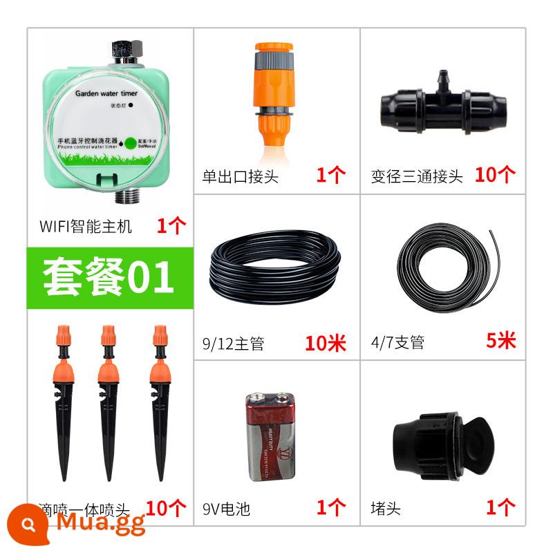 Điện thoại di động điều khiển từ xa thiết bị tưới cây tự động hộ gia đình chậu hoa WIFI điều khiển thời gian thông minh thủy lợi hiện vật - Gói WIFI005 di động 10 mét