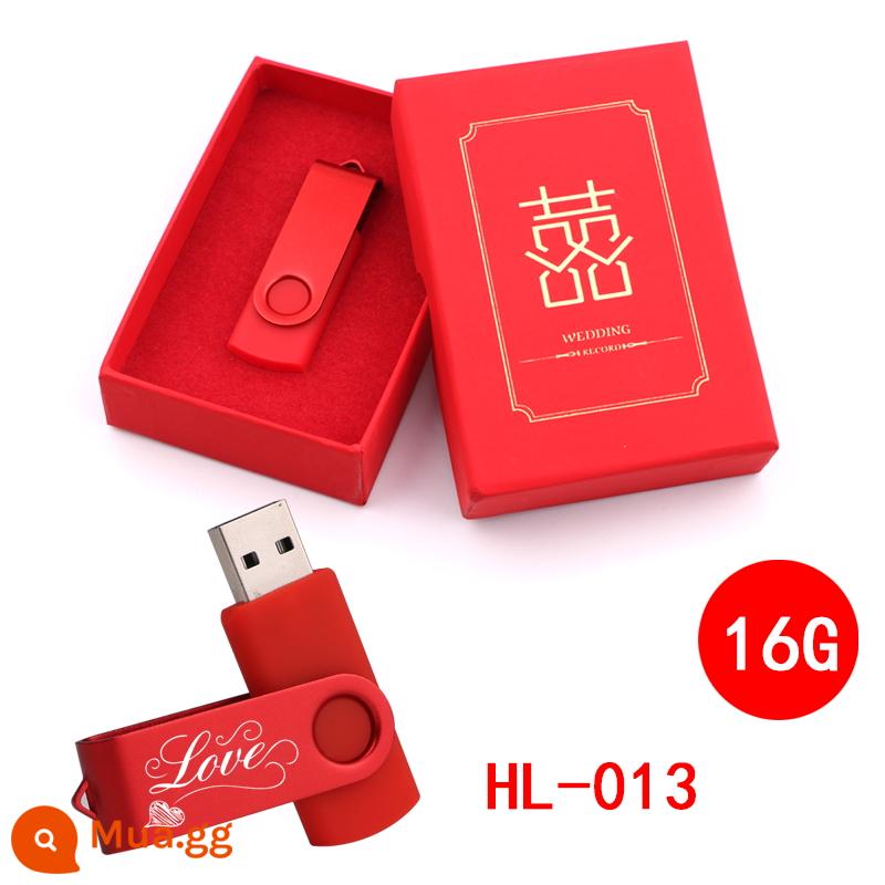 16 đám cưới Đĩa U tùy chỉnh 8g đám cưới Đèn LED USB kỷ niệm ngày cưới lưu trữ lễ hội máy tính đủ tốc độ cao khắc bộ - Đỏ 13 HL-013-16G