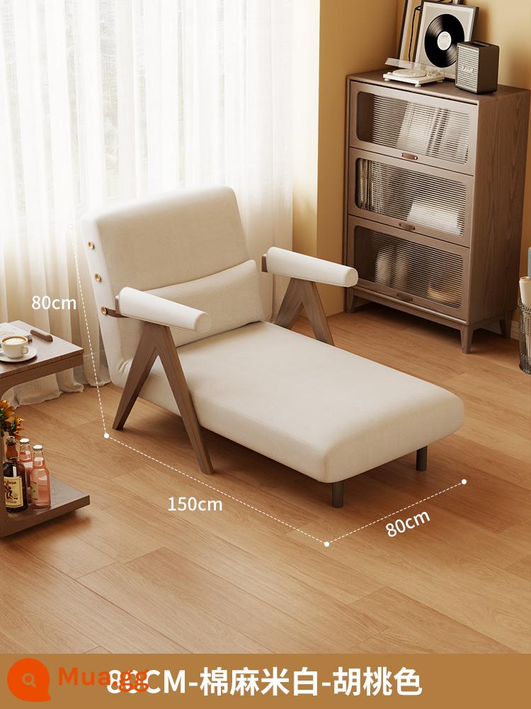 Sofa giường gấp đôi căn hộ nhỏ Internet người nổi tiếng giường đơn hộ gia đình hoàng phi vợ lẽ đơn giường sofa gỗ nguyên khối - 80CM-cotton và màu óc chó [đi kèm đệm sofa chống bẩn]