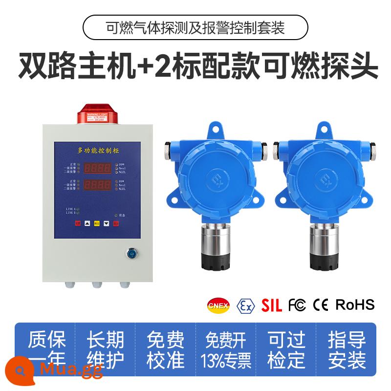 Công nghiệp chống cháy nổ phát hiện khí dễ cháy báo động nồng độ máy dò sơn khí hóa lỏng phòng sơn thương mại - [Tiêu chuẩn quốc gia mới] Một máy chủ và hai máy dò (màn hình tiêu chuẩn)