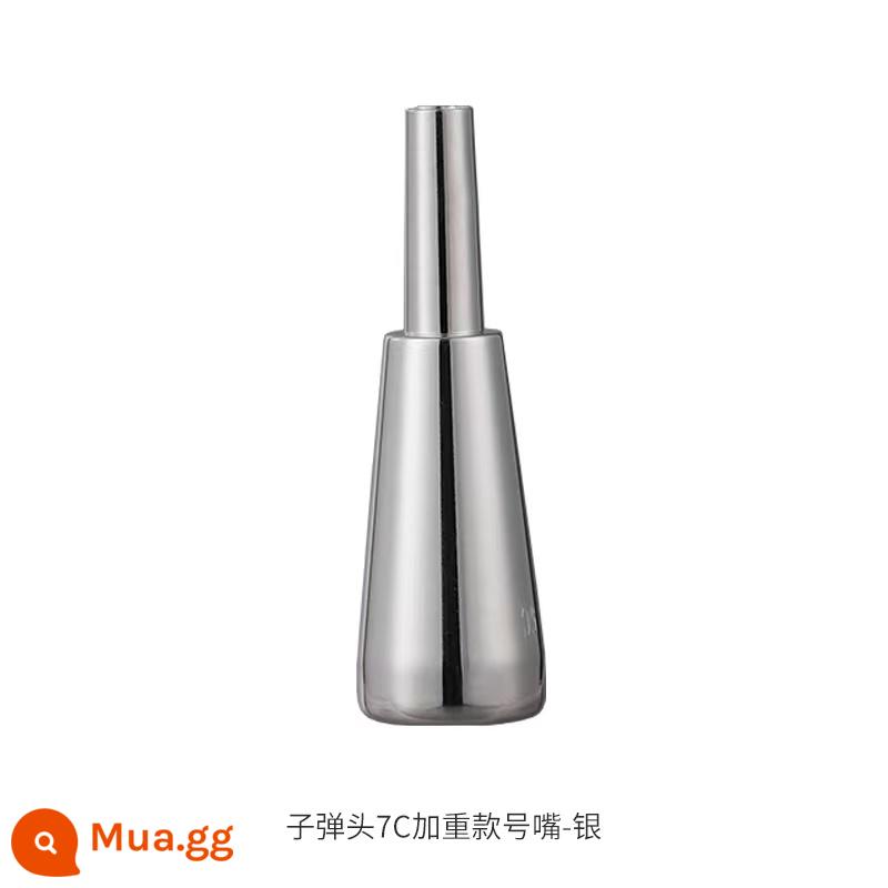 Thiết bị luyện tập kèn trumpet Eisenli tiết kiệm nhân công và dễ chơi Đầu đạn 7C loại 1C/1.5C/3C/5C là loại phổ thông. - [Mẫu có trọng lượng] [Bạc] Ống ngậm nhỏ 7C