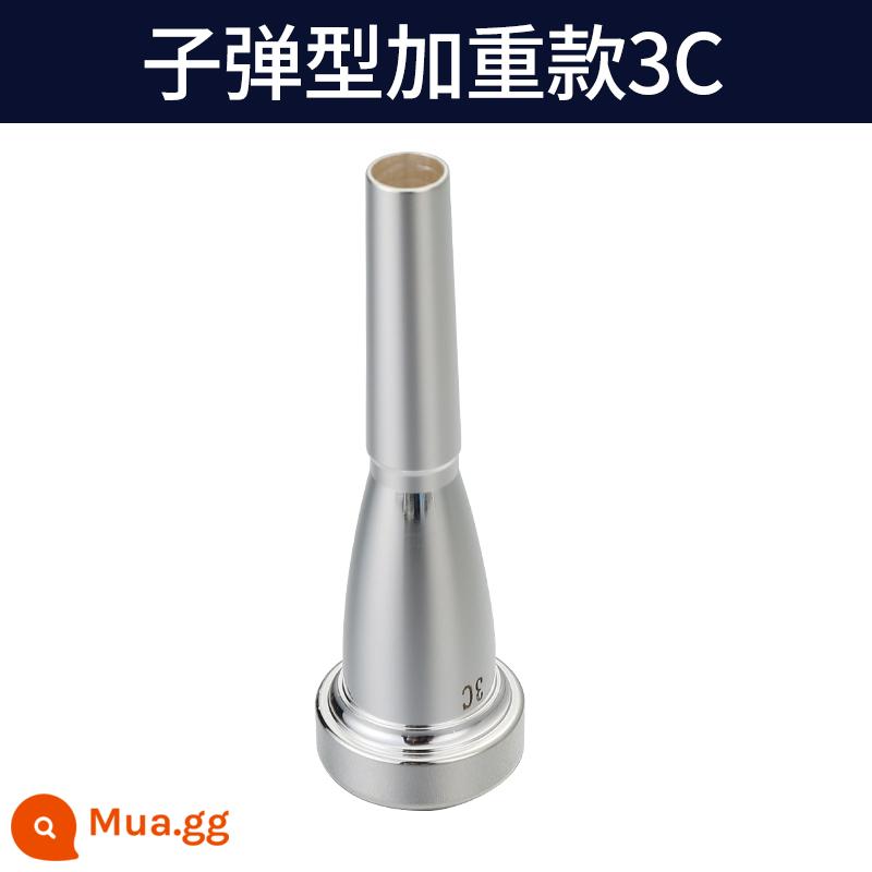 Thiết bị luyện tập kèn trumpet Eisenli tiết kiệm nhân công và dễ chơi Đầu đạn 7C loại 1C/1.5C/3C/5C là loại phổ thông. - [Phong cách viên đạn] [Bạc] Ống ngậm nhỏ 3C