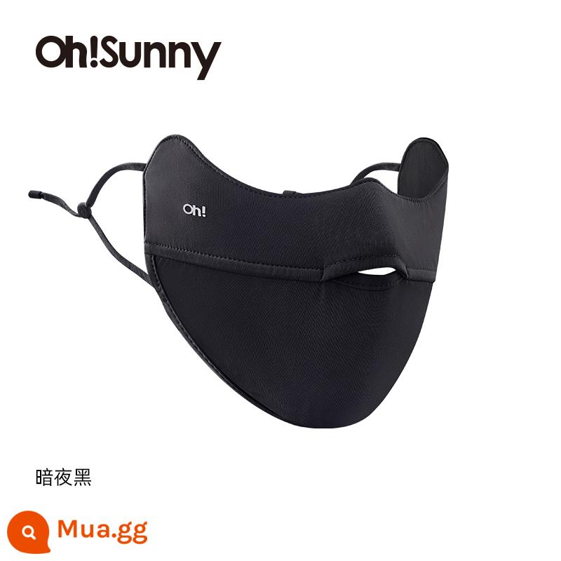 mặt nạ chống nắng bảo vệ mắt ohsunny 3d cảm giác mát mẻ ba chiều mặt hiển thị chống tia cực tím nhỏ che nắng lái xe thoáng khí - Đêm đen góc mắt mát lạnh