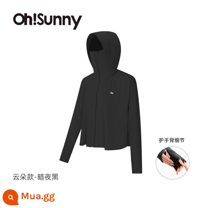 Quần Áo Chống Nắng Ohsunny Áo Sơ Mi Dáng Rộng Chống Tia UV Sợi Thô Áo Lái Xe Cloud Quần Áo Chống Nắng - Phong cách đám mây-đêm đen