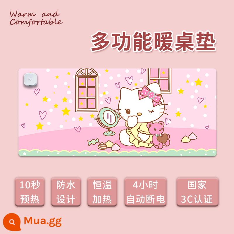 Mèo Kitty sưởi ấm miếng lót chuột bé gái quá khổ da mùa đông văn phòng nghiên cứu bản đồ tùy chỉnh sưởi ấm bàn thảm - Mèo Kitty-1