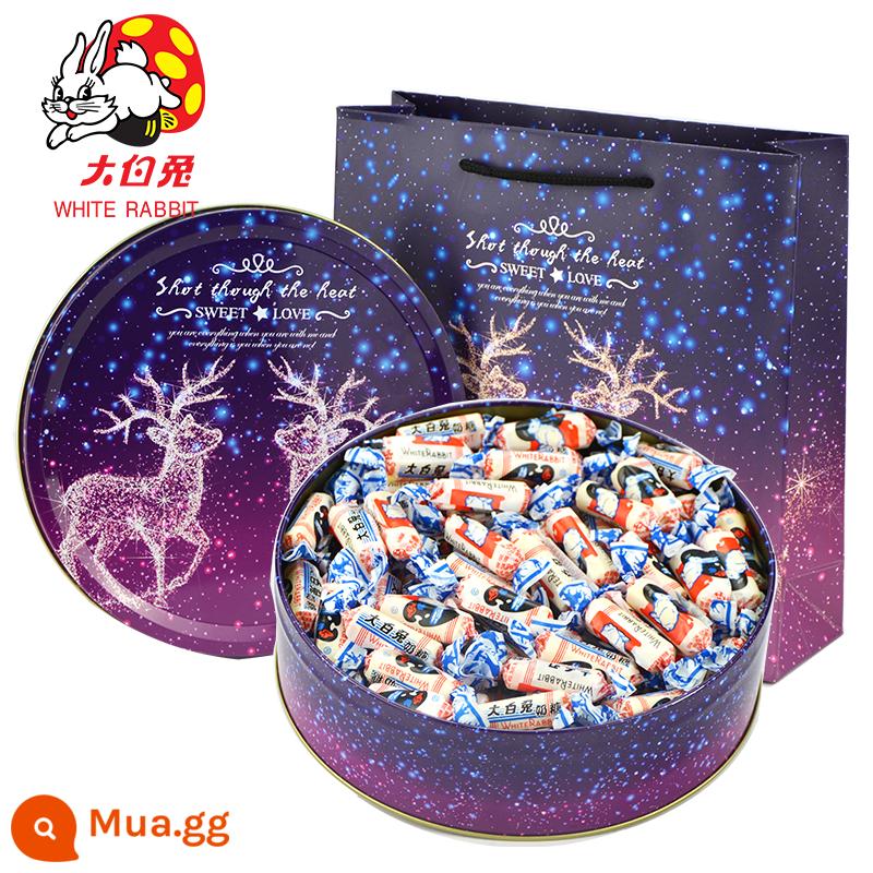 Kẹo bơ cứng thỏ trắng Guanshengyuan Mười hai hương vị hỗn hợp 500g Hộp quà tặng sáng tạo Lễ hội mùa xuân Kẹo năm mới - Kẹo bơ cứng nguyên chất 500g[nai sừng tấm]