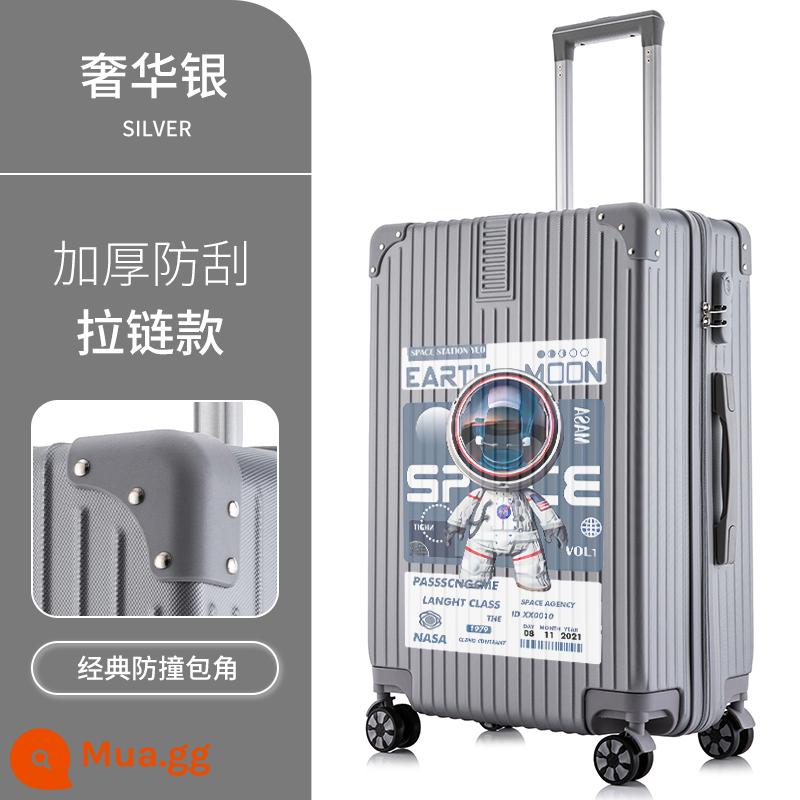 Hộp hành lý mới của Nans Astronomy Box nữ Tie Box Hộp da 20 inch Mật khẩu là mạnh mẽ, bền và dày - Phi hành gia đầu to Trung bình★Dây kéo★Bạc sang trọng