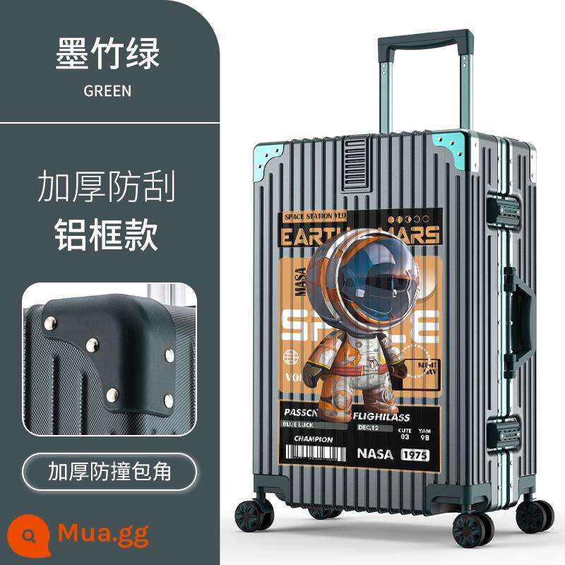 Hộp hành lý mới của Nans Astronomy Box nữ Tie Box Hộp da 20 inch Mật khẩu là mạnh mẽ, bền và dày - Phi hành gia đầu to bên phải◇khung nhôm◇tre xanh đen