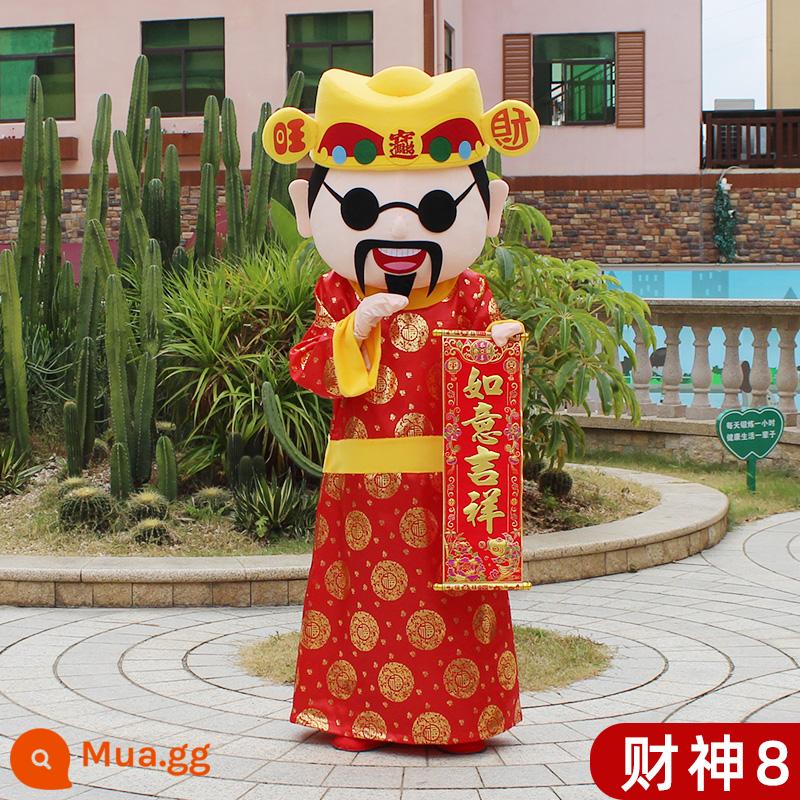 God of Wealth Cartoon Doll Quần áo năm mới Linh vật người lớn đi bộ Đường đi bộ Puppet Performance Hiệu suất Máy chủ búp bê - Thần tài 8