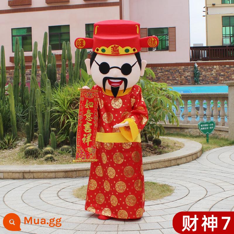 God of Wealth Cartoon Doll Quần áo năm mới Linh vật người lớn đi bộ Đường đi bộ Puppet Performance Hiệu suất Máy chủ búp bê - Thần tài 7