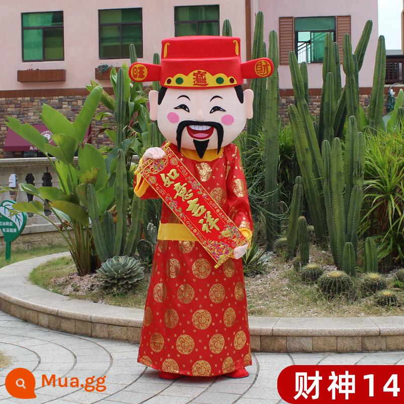 God of Wealth Cartoon Doll Quần áo năm mới Linh vật người lớn đi bộ Đường đi bộ Puppet Performance Hiệu suất Máy chủ búp bê - Thần tài 14