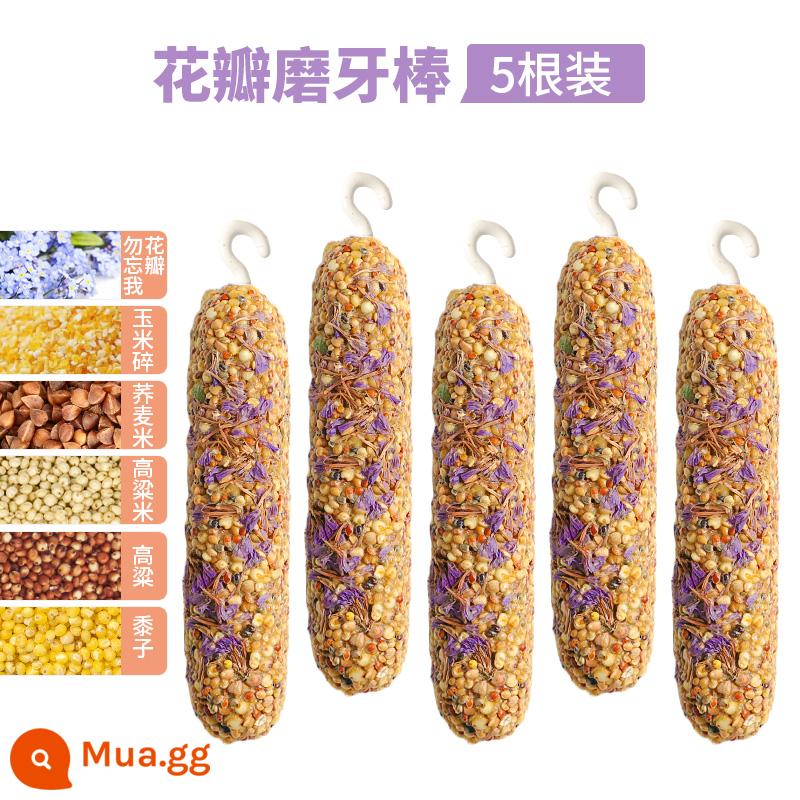 Vẹt răng hàm dính da hổ phượng hoàng đen hoa mẫu đơn miệng mài snack huấn luyện thưởng thức ăn nhai đồ chơi chim tiếp liệu - Que mọc răng hình cánh hoa x5