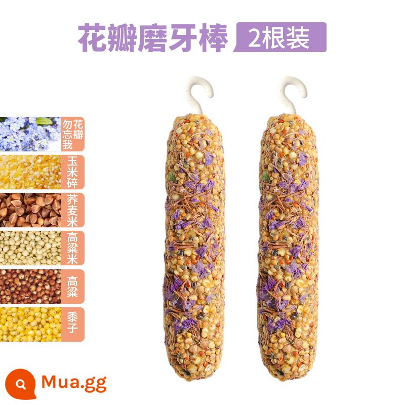 Vẹt răng hàm dính da hổ phượng hoàng đen hoa mẫu đơn miệng mài snack huấn luyện thưởng thức ăn nhai đồ chơi chim tiếp liệu - Que mọc răng hình cánh hoa x2