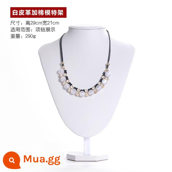 Băng Ngõ Vòng Cổ Đỡ Mặt Dây Chuyền Cổ Khuôn Trang Sức Đứng Hình Nộm Cổ Treo Trang Sức Vòng Cổ Giá Kệ - Da trắng 29 cm