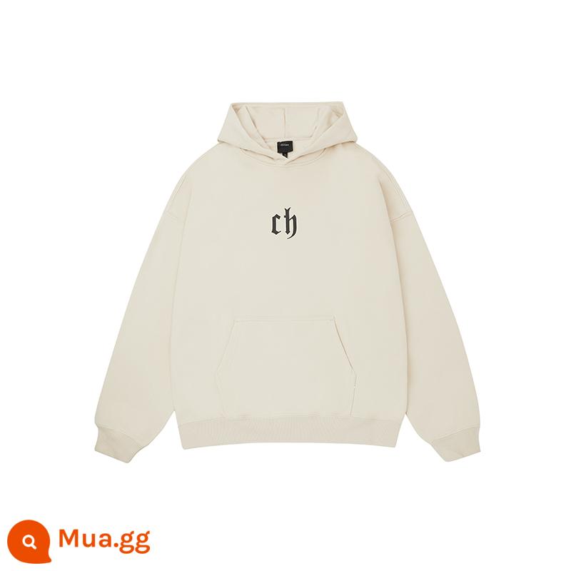 [Cùng phong cách của Zhang Linghe] CHINism CH chữ CH nặng áo trùm đầu nam thương hiệu thủy triều Mỹ áo hoodie đường phố cao cấp - Khaki