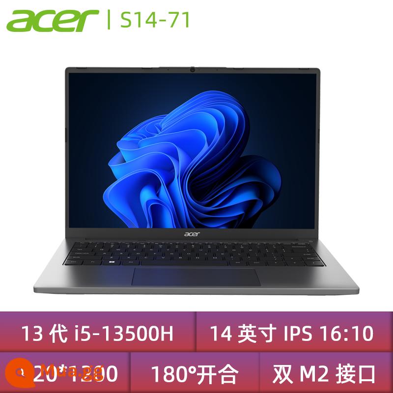 Acer Acer Hummingbird FUN 2022 mới Intel Core thế hệ 12 i7/i5 15.6 inch mỏng nhẹ xách tay máy tính xách tay doanh nhân văn phòng sinh viên lớp học trực tuyến netbook xách tay - S14: Thế hệ thứ 13 i5-13500H/Màn hình lõi hiệu suất cao Xe/14 inch/Twilight Grey