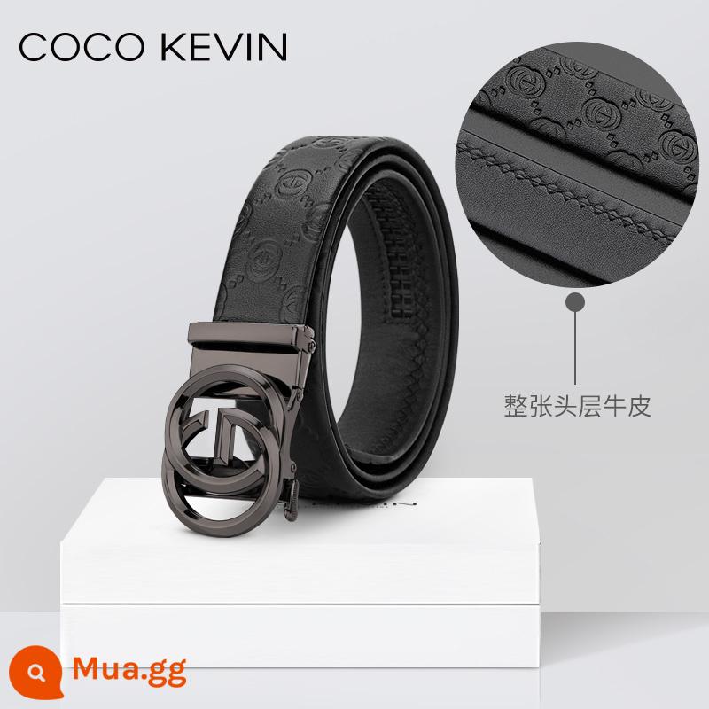 COCO KEVIN Thắt Lưng Da Nam Khóa Tự Động 2023 Mới Thắt Lưng Nam Thương Hiệu Cao Cấp Dây Da Bò Nguyên Chất - [Mô hình ba chiều 5D màu súng] + công nghệ khắc 3D thời trang cho toàn bộ lớp đầu tiên