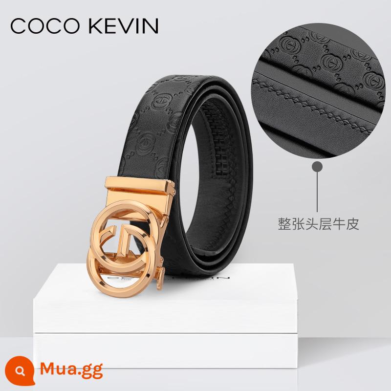 COCO KEVIN Thắt Lưng Da Nam Khóa Tự Động 2023 Mới Thắt Lưng Nam Thương Hiệu Cao Cấp Dây Da Bò Nguyên Chất - [Mô hình ba chiều 5D vàng] + công nghệ khắc 3D thời trang cho toàn bộ lớp đầu tiên