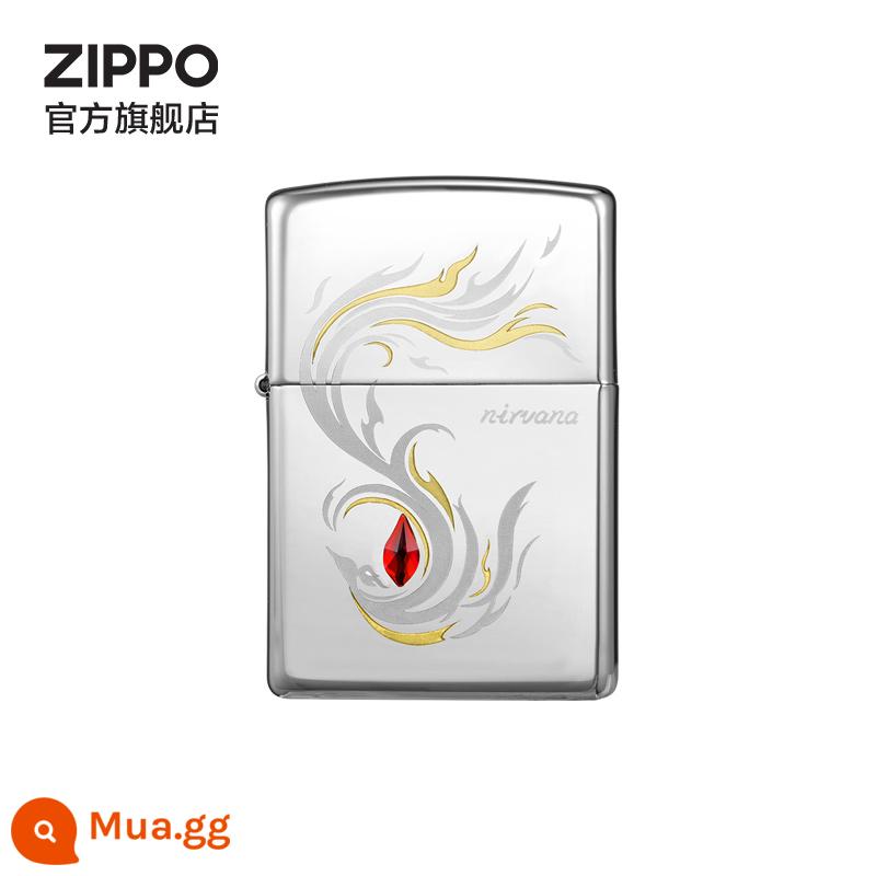 Kho báu của cửa hàng hàng đầu chính thức của ZIPPO Yiyu Chengfeng dầu hỏa bật lửa chống gió lực lượng ban đầu quốc triều quà tặng cho bạn trai - Phượng hoàng mọc ra từ lông, máy mới không dầu