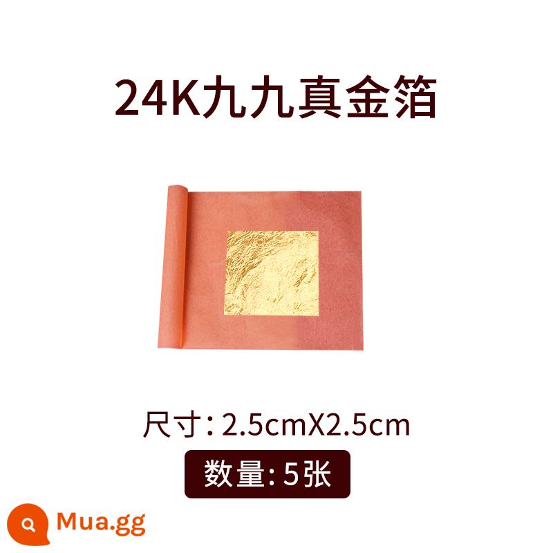 Lá vàng giấy trang trí chùa tượng Phật sơn vàng với lá vàng nguyên chất 24k lá vàng trẻ hóa lá vàng - Vàng 99 2.5 cm 5 miếng