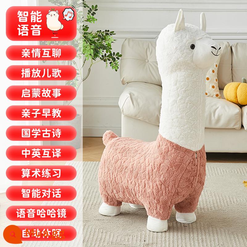 Sáng Tạo Alpaca Ghế Động Vật Phân Phòng Khách Từ Sàn Đến Trần Vật Trang Trí Trang Trí Giày Phân Tân Gia Quà Tặng Năm Mới - Mẫu Flagship màu hồng dễ thương ⭐Smart Voice Alpaca