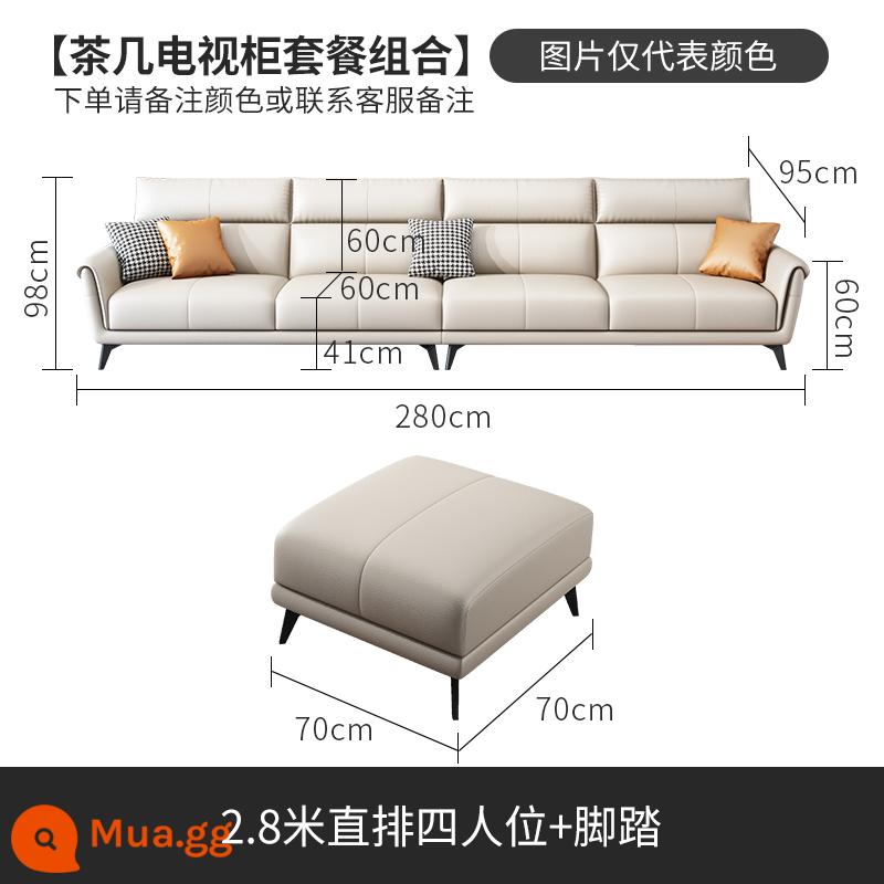 2022 Công nghệ mới Vải Sao sofa Đơn vị nhỏ, Ba người bốn người, Phòng khách Vải hiện đại đơn giản - Bốn chỗ ngồi + bàn đạp (2,8 mét)