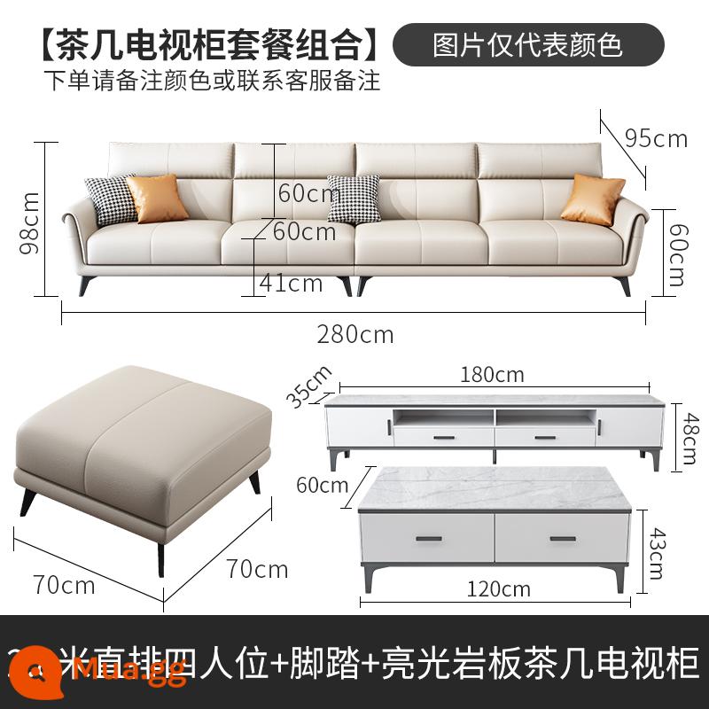 2022 Công nghệ mới Vải Sao sofa Đơn vị nhỏ, Ba người bốn người, Phòng khách Vải hiện đại đơn giản - 2,8m 4 chỗ + gác chân + bàn trà và tủ tivi