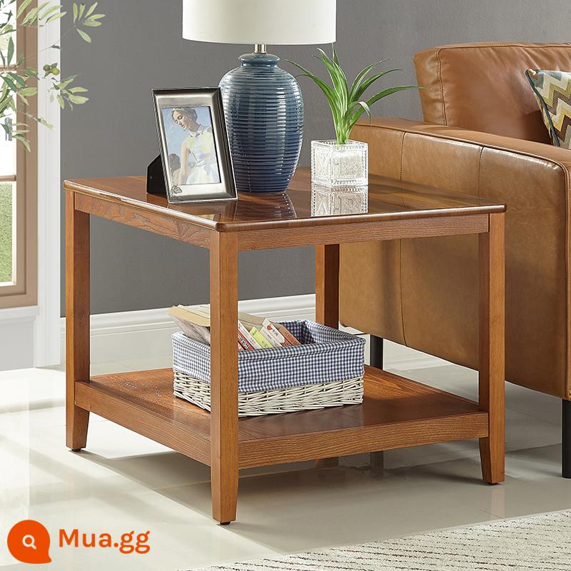 Ghế sofa gỗ đơn giản giả đá cẩm thạch sáng sang trọng bên cạnh một vài góc một vài bàn cà phê nhỏ phòng khách tủ phụ tủ góc Bàn vuông nhỏ Trung Quốc - Màu óc chó (48*48*60)