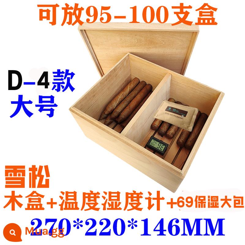 Humidor gỗ đặc nhập khẩu hộp gỗ tuyết tùng Tây Ban Nha hộp gỗ di động xì gà nhà sản xuất hộp tạo độ ẩm xì gà Chunhua - 100 hộp gỗ tuyết tùng + nhiệt kế và ẩm kế + túi dưỡng ẩm lớn 270*220*146MM